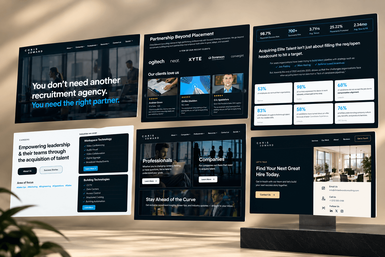 Chris Edward Consulting website, designed and built by WebAnts, London web design agency