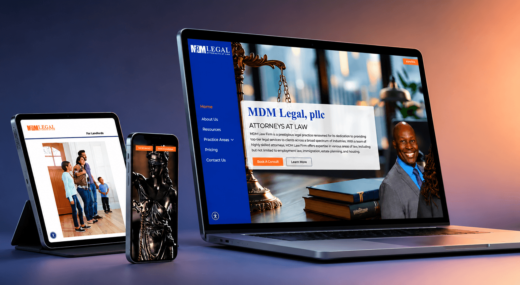 MDM Legal, PLLC website built by WebAnts London web design agency