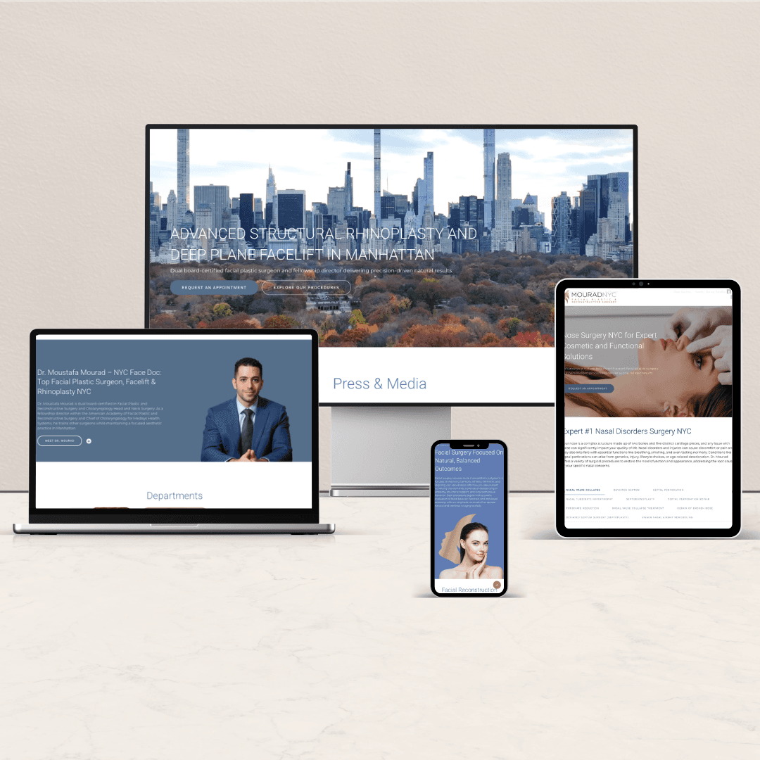 MouradNYC facial plastic surgery website redesign and SEO by WebAnts, London web design agency